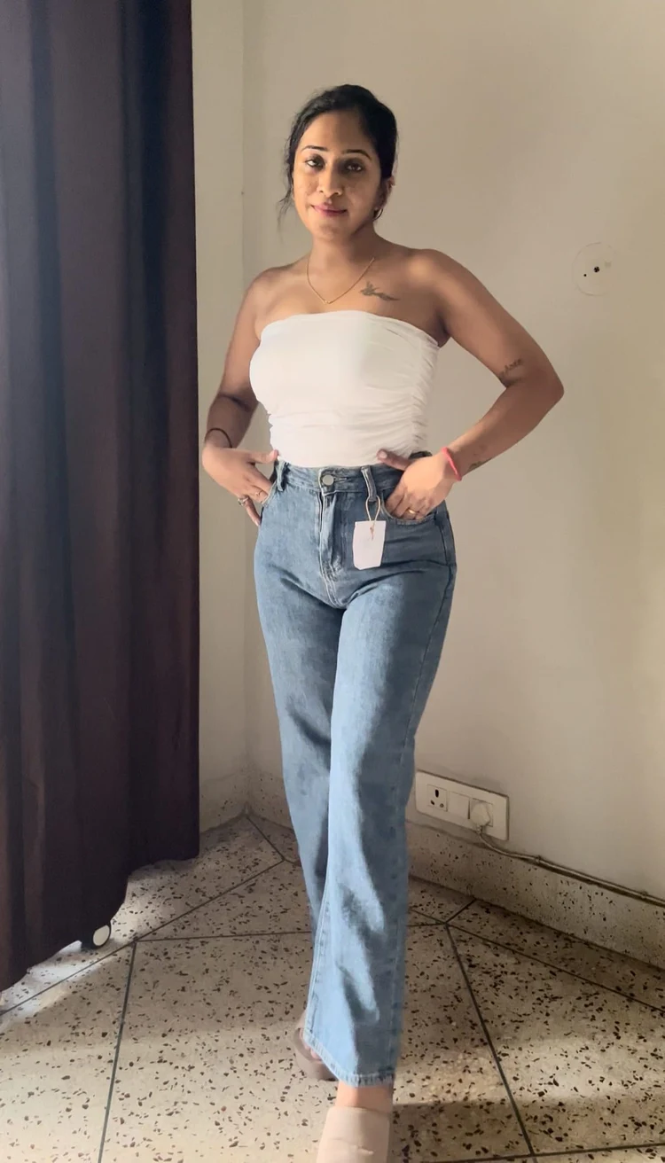 Blue highwaist Straightfit  Denim 
